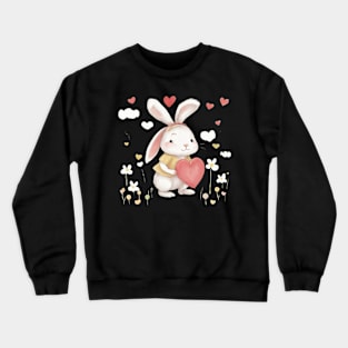 Sweet Bunny, Heart Crewneck Sweatshirt